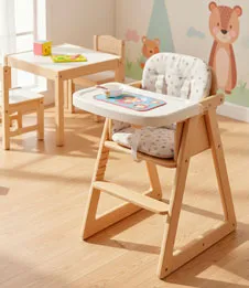 chaise haute en bois pour enfant